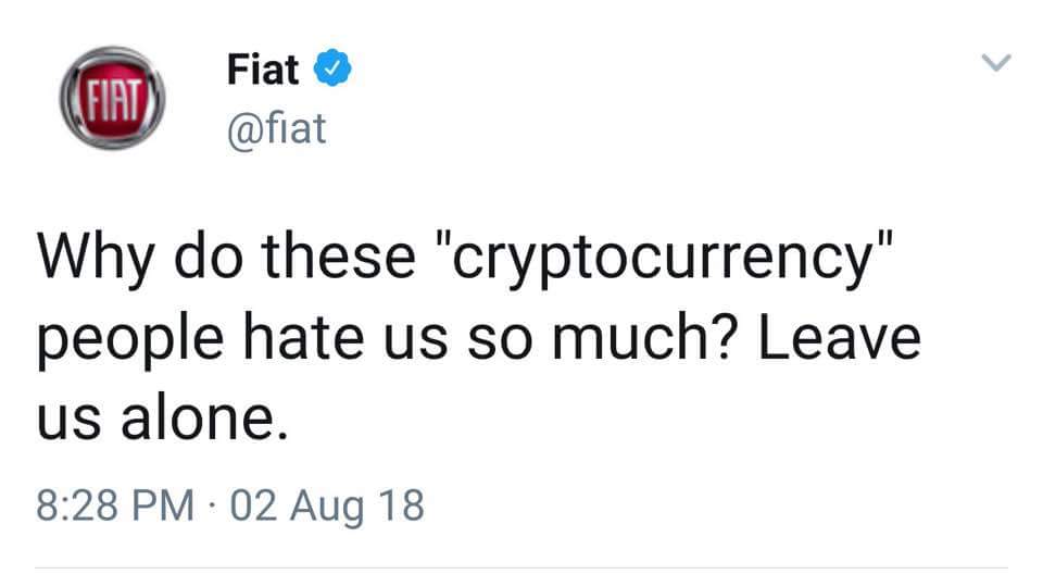 Fiat tweet cryptocurrency